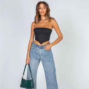 Black Strapless Women's Top